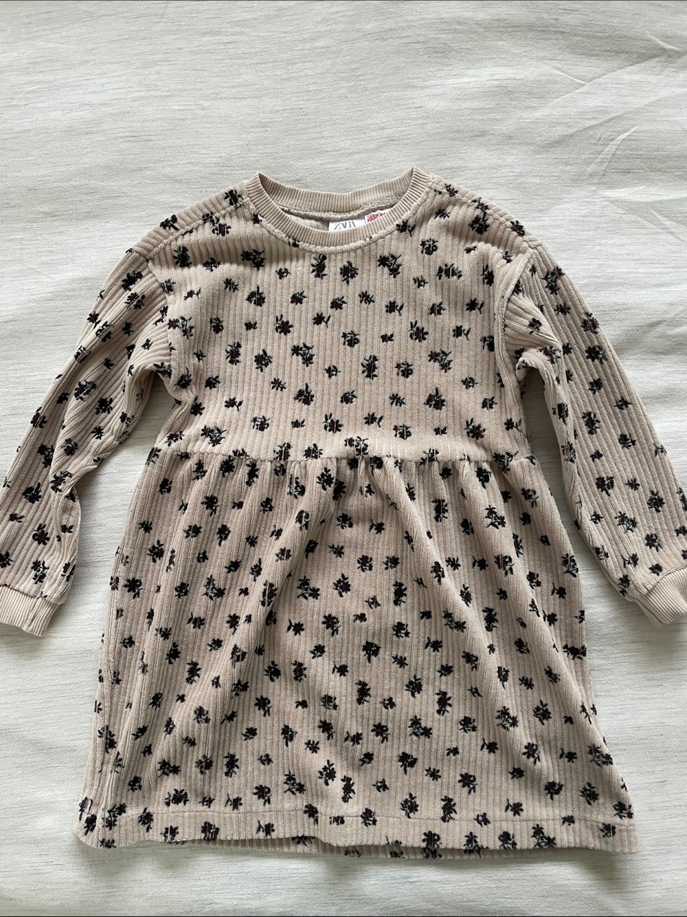 Zara Beige Dress with Black Floral
